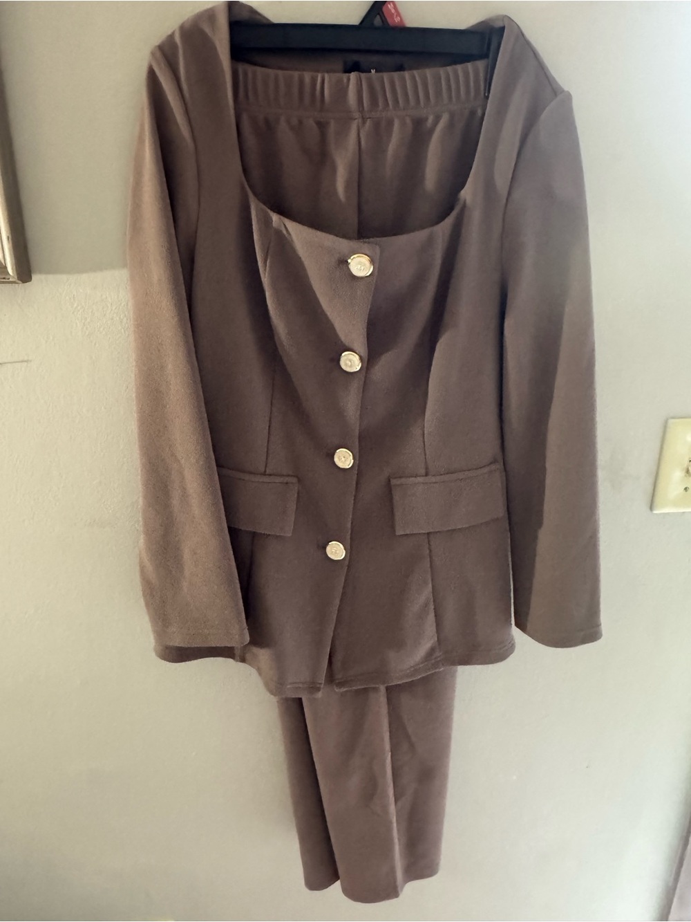 Women's Brown Classic Tailored Blazer Set